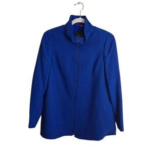Nina Mclemore Merino Basketweave Swing Coat Raphael Blue Size S